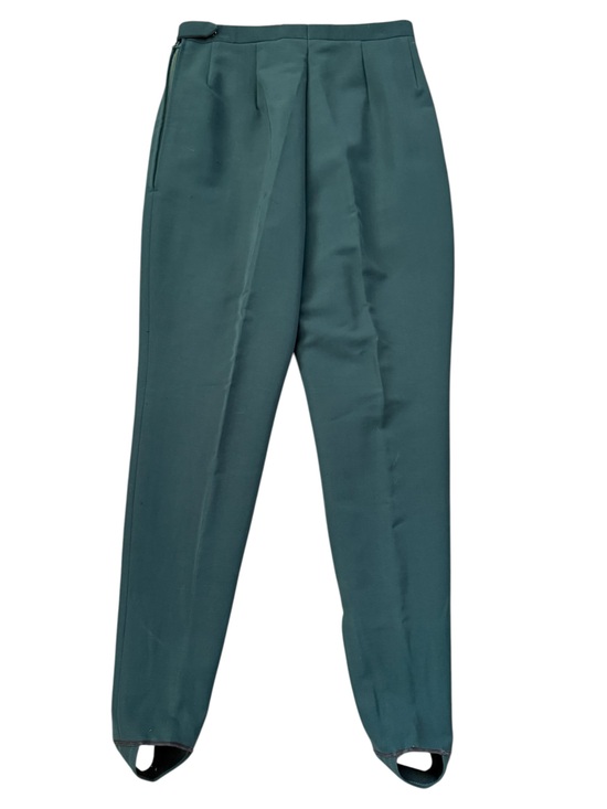 Spinnerin Pants - Vintage Spinnerin Swiss Wool Blend Alpine Stirrup Pants Green 16R Fits 26x27.5
